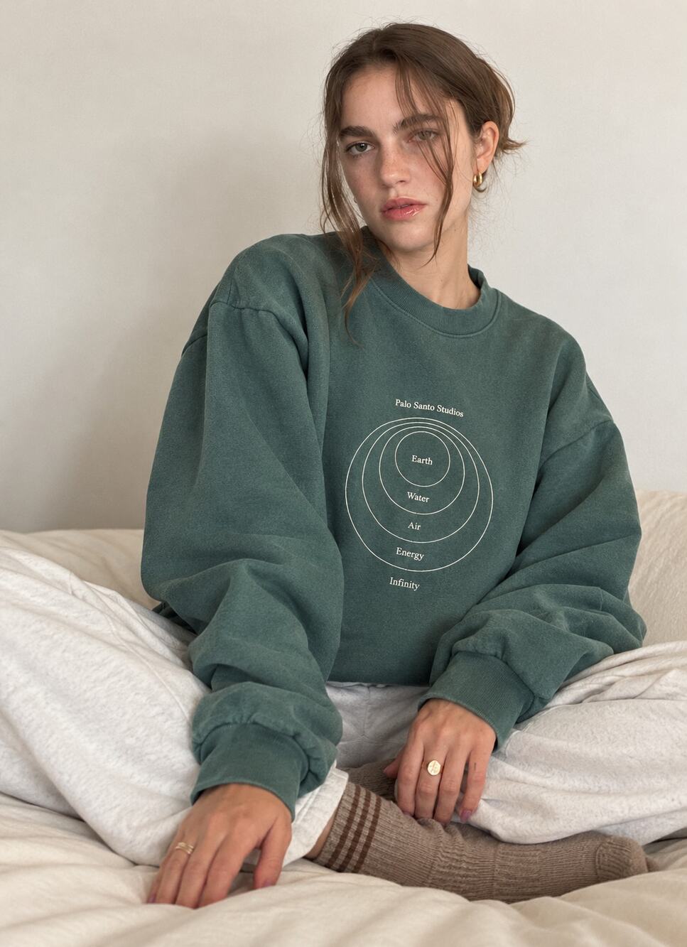 Palo Santo Studios | Energetic Crew Sweatshirt in Evergreen S/M